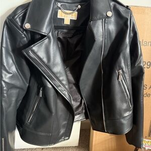 Michael Kors Black Leather Moto Jacket